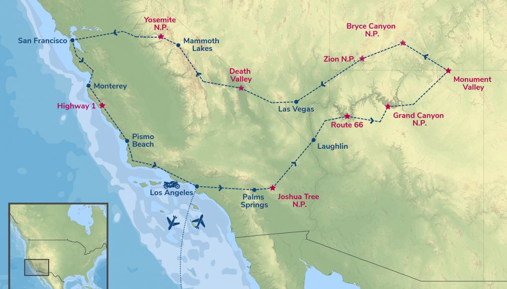 Harley Davidson Tour - Wild Wild West usa, motorrad, motorradreisen, touren, rundfahrten, harley davidson, grand canyon, Bryce, monument valley, death valley, Yosemite, kalifornien, Nevada, arizona, Las Vegas, Los Angeles